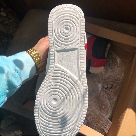 NIB Top Moda womens high top sneaker red white and black size 9 - Picture 6 of 7